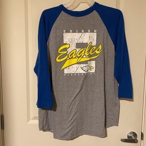 Edison Eagles School Spirit Baseball Ringer Tee